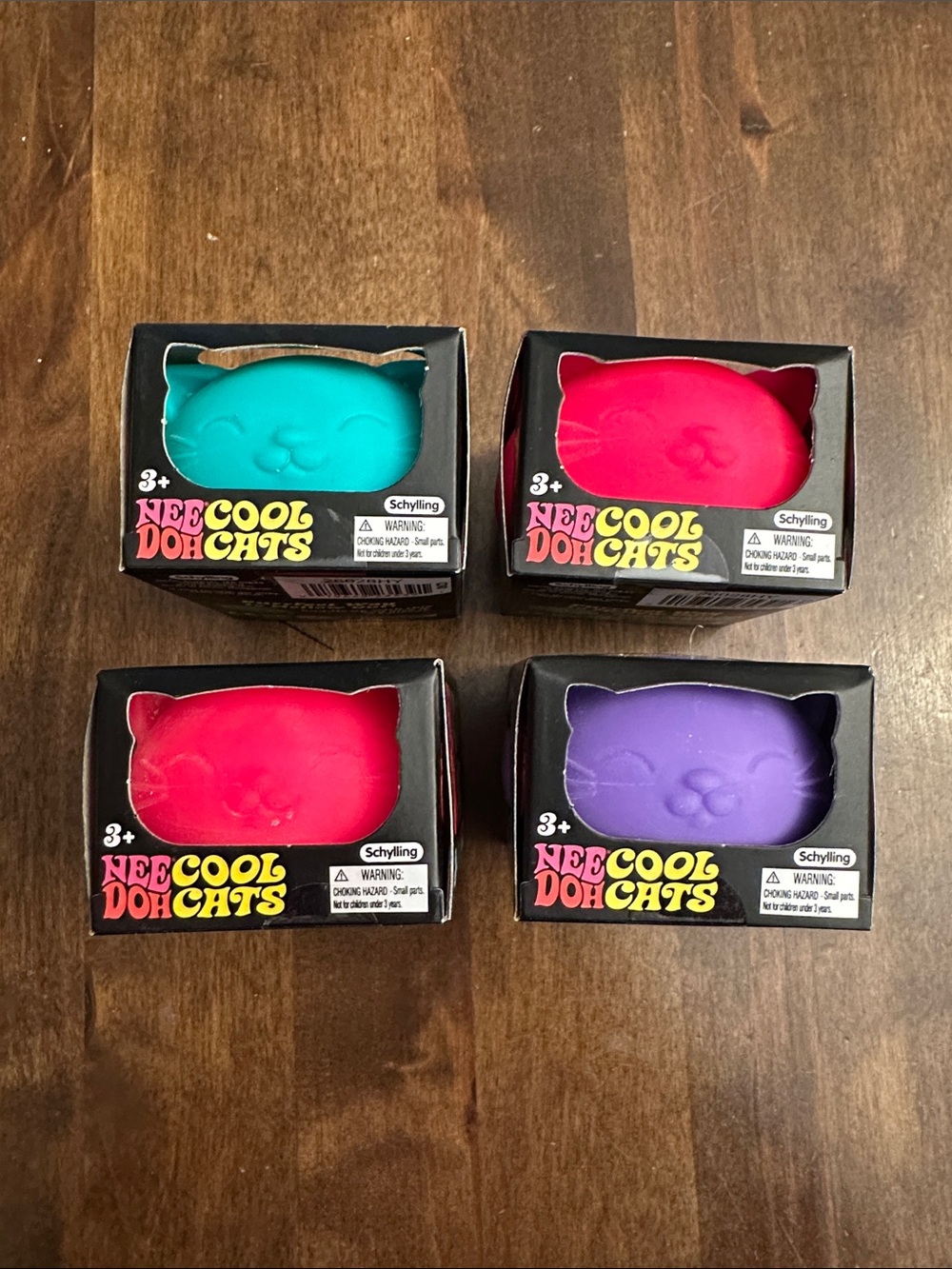 Needoh Cool Cats Schylling Cool Cats Lot Pink Teal Purple AUTHENTIC 🐱💕🐱
